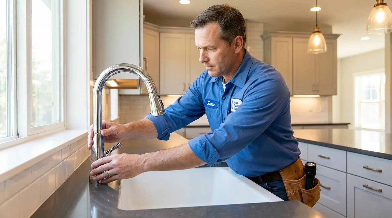 Kitchen faucet installation by Johns Plumbing LLC in Avon