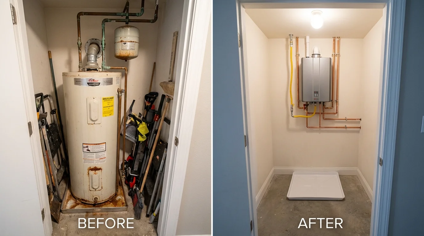Tank water heater versus wall-mounted tankless unit comparison for Avon, CO homeowners